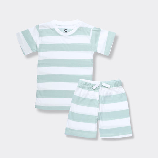 T-Shirt & Shorts Unisex Co-ord Set | Forest Stripes