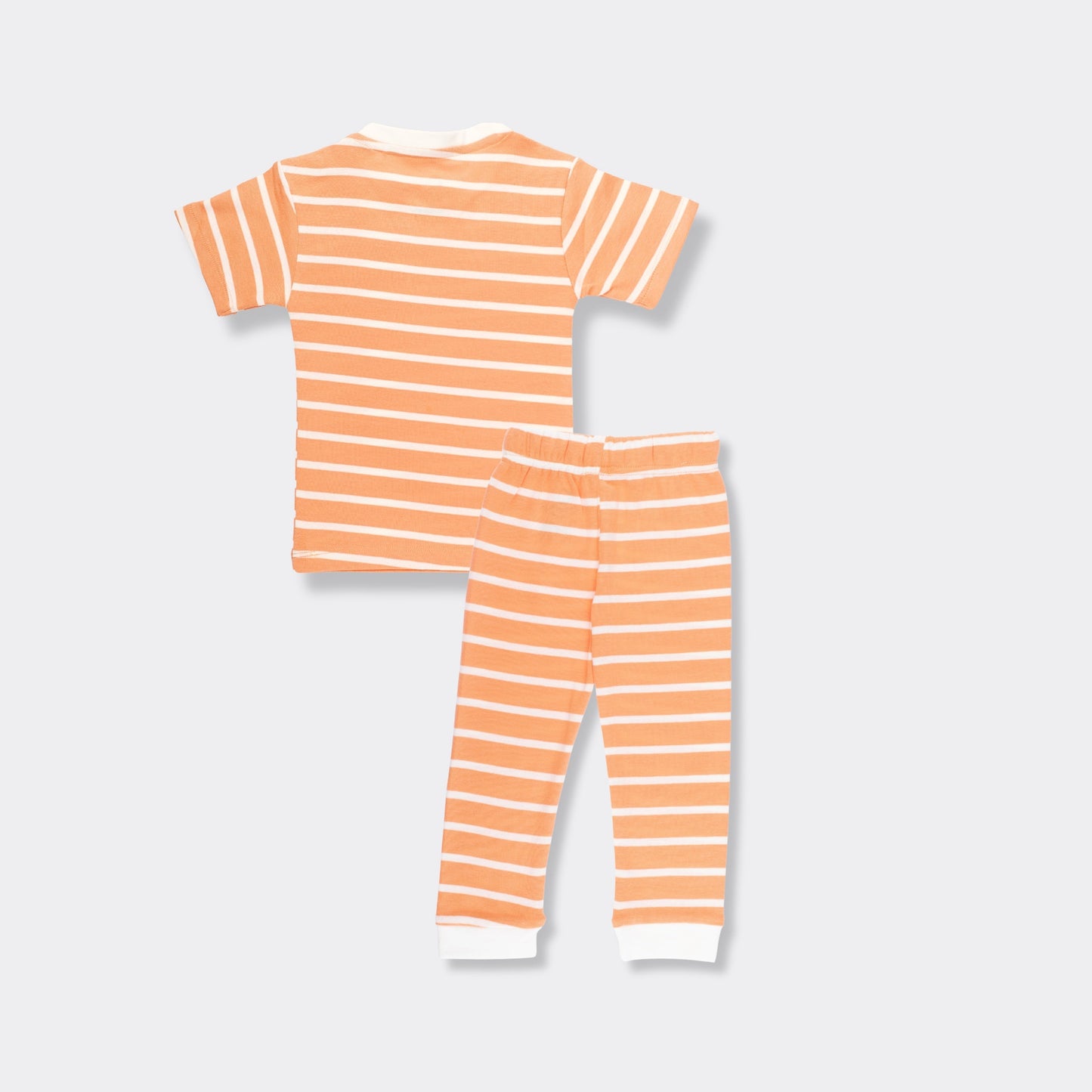 Half Sleeves Unisex Co-ord Set | Orange Stripes
