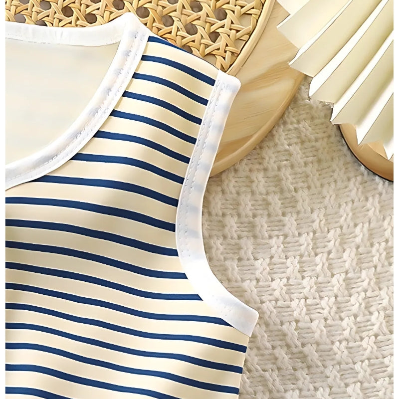 Black and White Striped Baby Girls Top