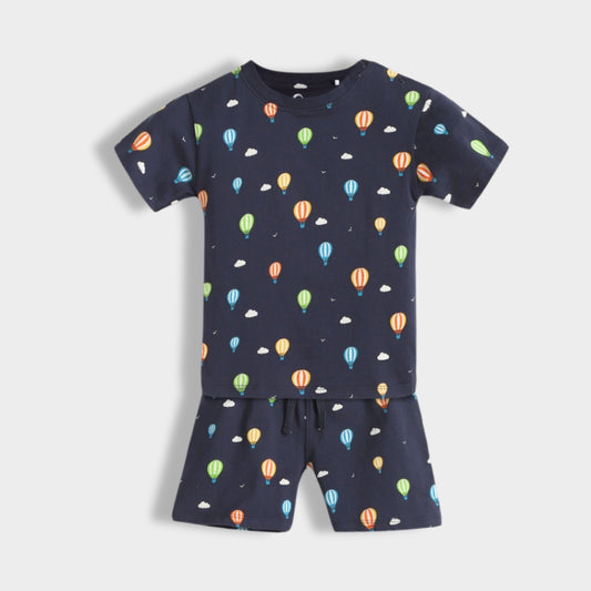 T-Shirt & Shorts Unisex Co-ord Set | Hot Air Balloon