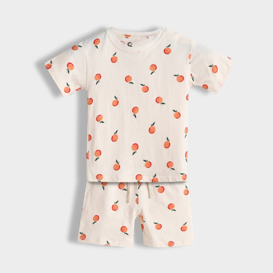 T-Shirt & Shorts Unisex Co-ord Set | Orange Heaven