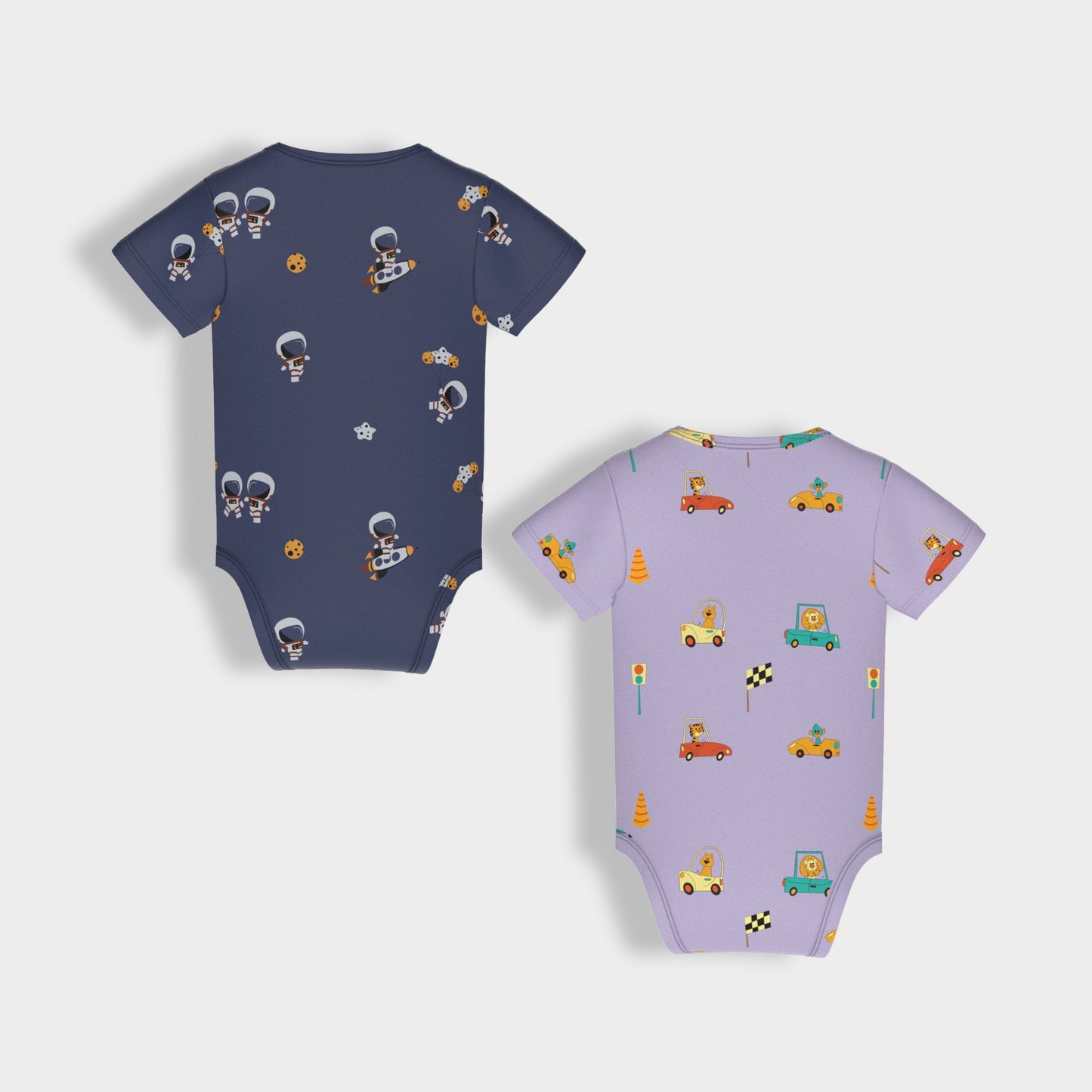 2 Pcs Half Sleeves Bodysuit | Space, Cars