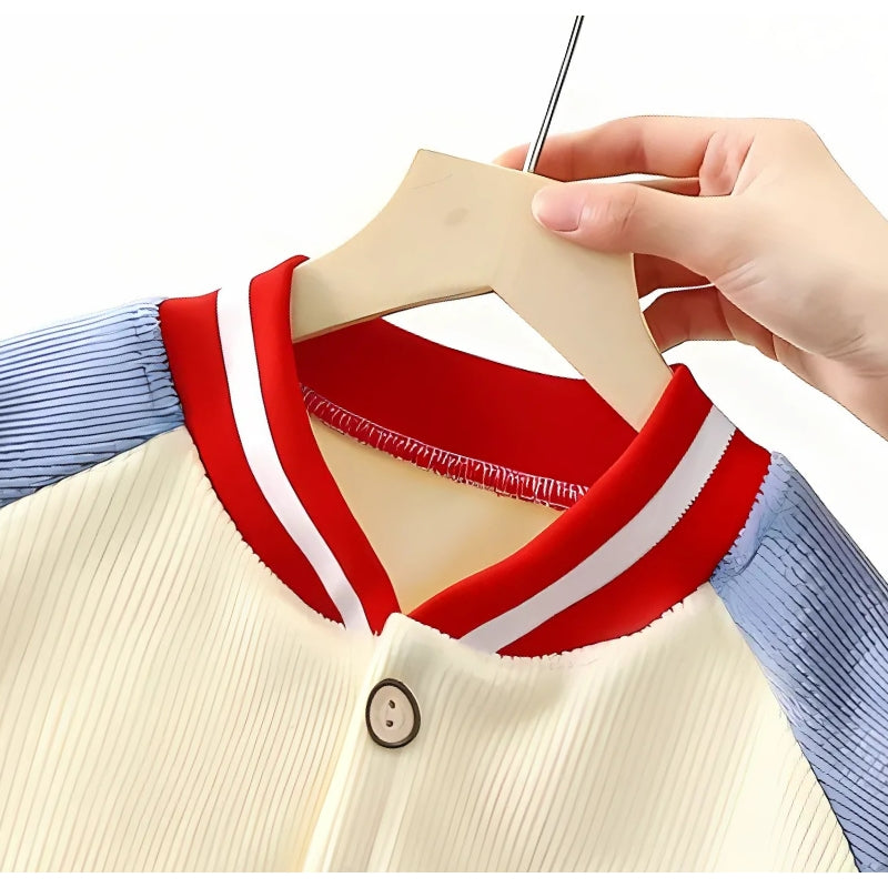 Contrast Stylish Girls and Boys Buttoned Top