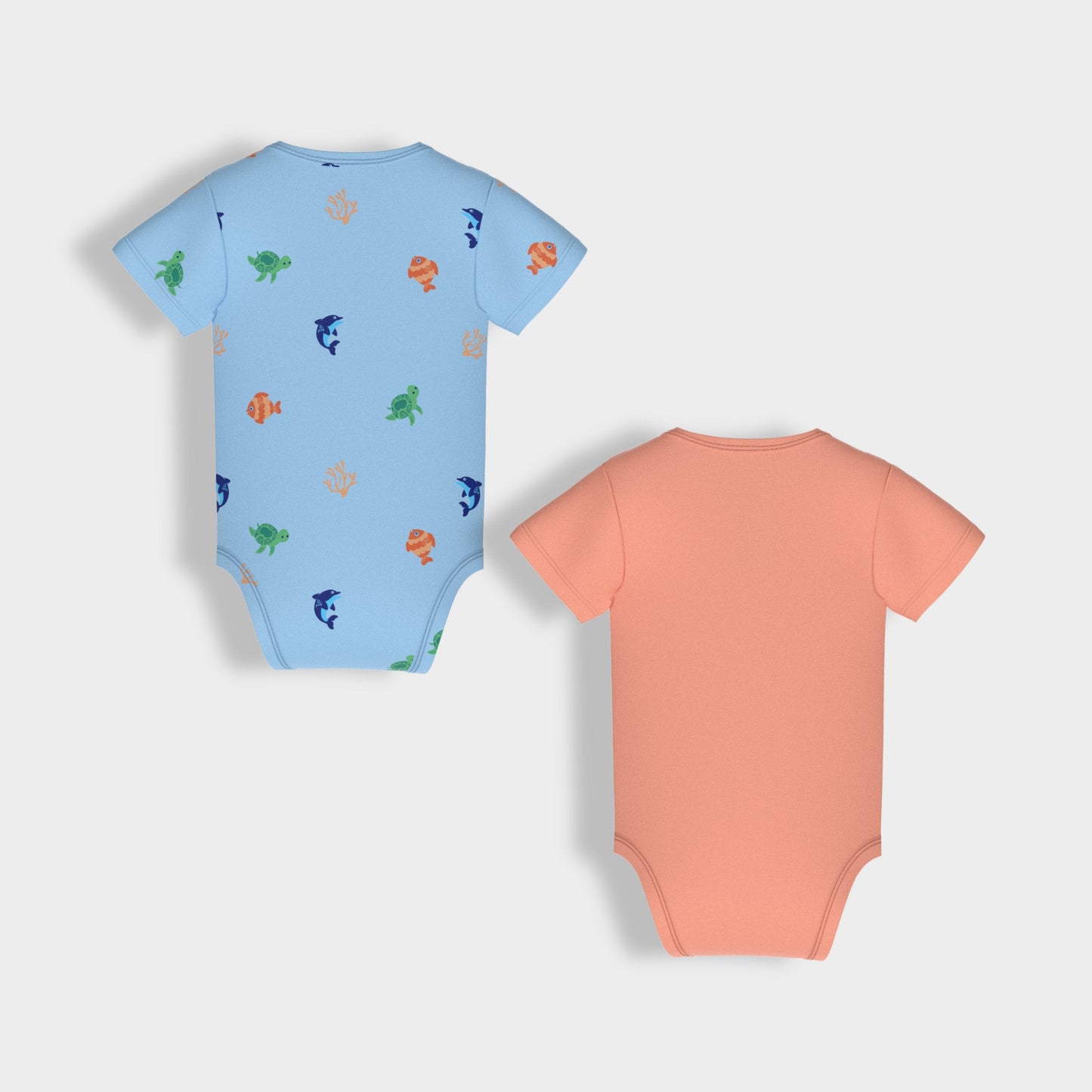 2 Pcs Half Sleeves Bodysuit | Underwater, Orange