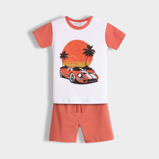 T-Shirt & Shorts Unisex Co-ord Set | Car Ride