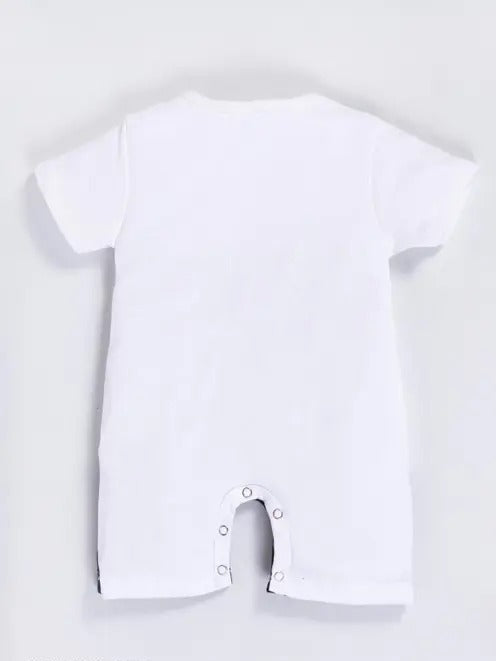 Blue Suspender Designed Boy Romper