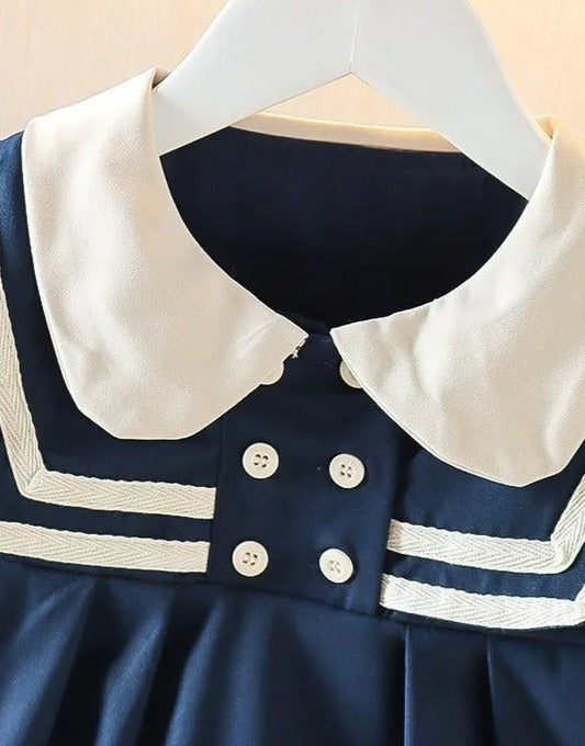 Classy Oversized Girls Collared Dress