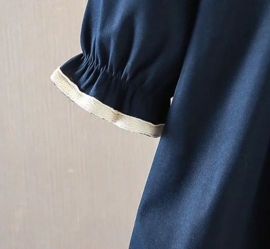Classy Oversized Girls Collared Dress
