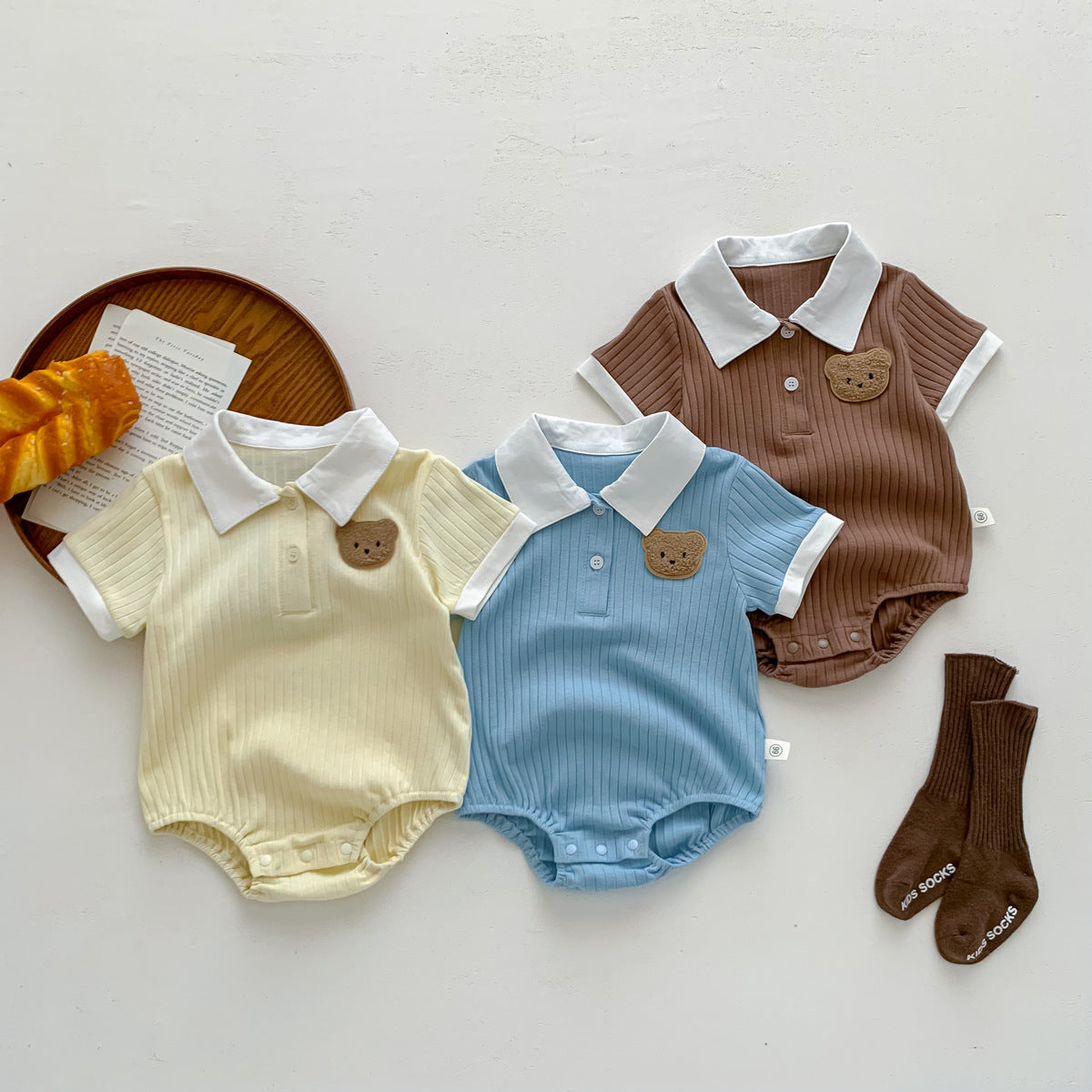 Collared Boys Teddy Rompers