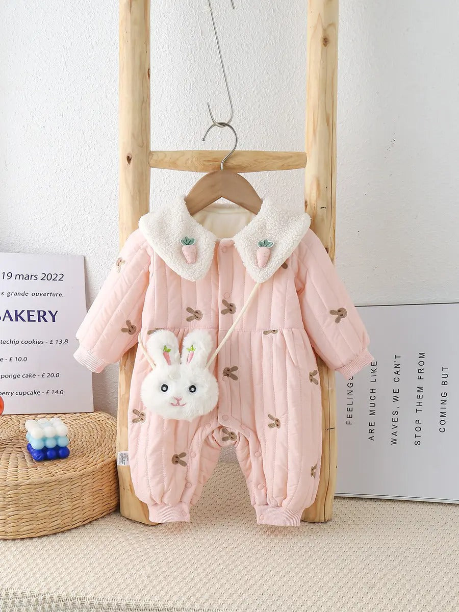 Adorable Baby Girls Romper with Bunny Sling