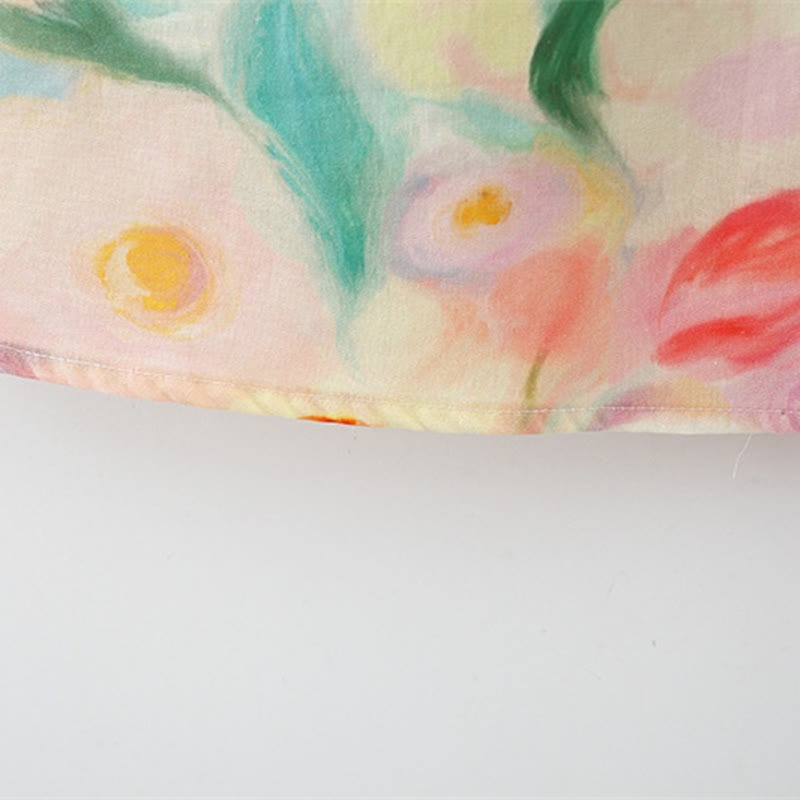 Colourful Floral Girls Dress With Sling Bag