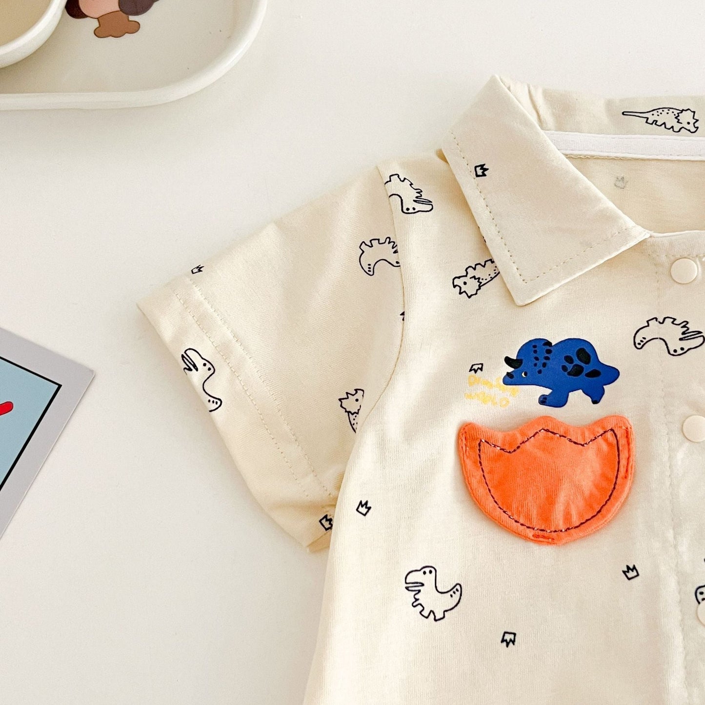Comfy Dino Baby Boys Romper Shirt