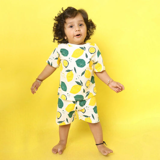 T-Shirt & Shorts Unisex Co-ord Set | Lemon Joy