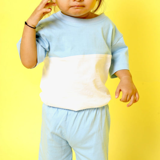 T-Shirt & Shorts Unisex Co-ord Set | Summer Sky