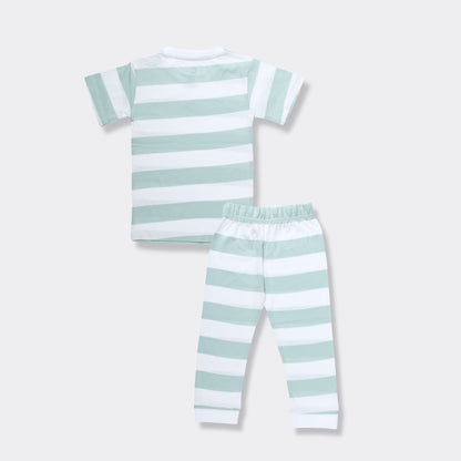 Half Sleeves Unisex Co-ord Set | Forest Stripes