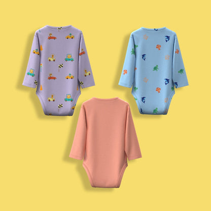 3 Pcs Full Sleeves Bodysuit | Underwater, Cars, Orange