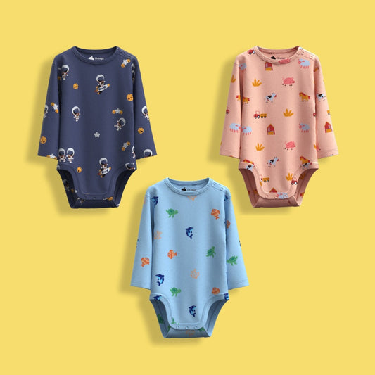 3 Pcs Full Sleeves Bodysuit | Space, Underwater, Farm
