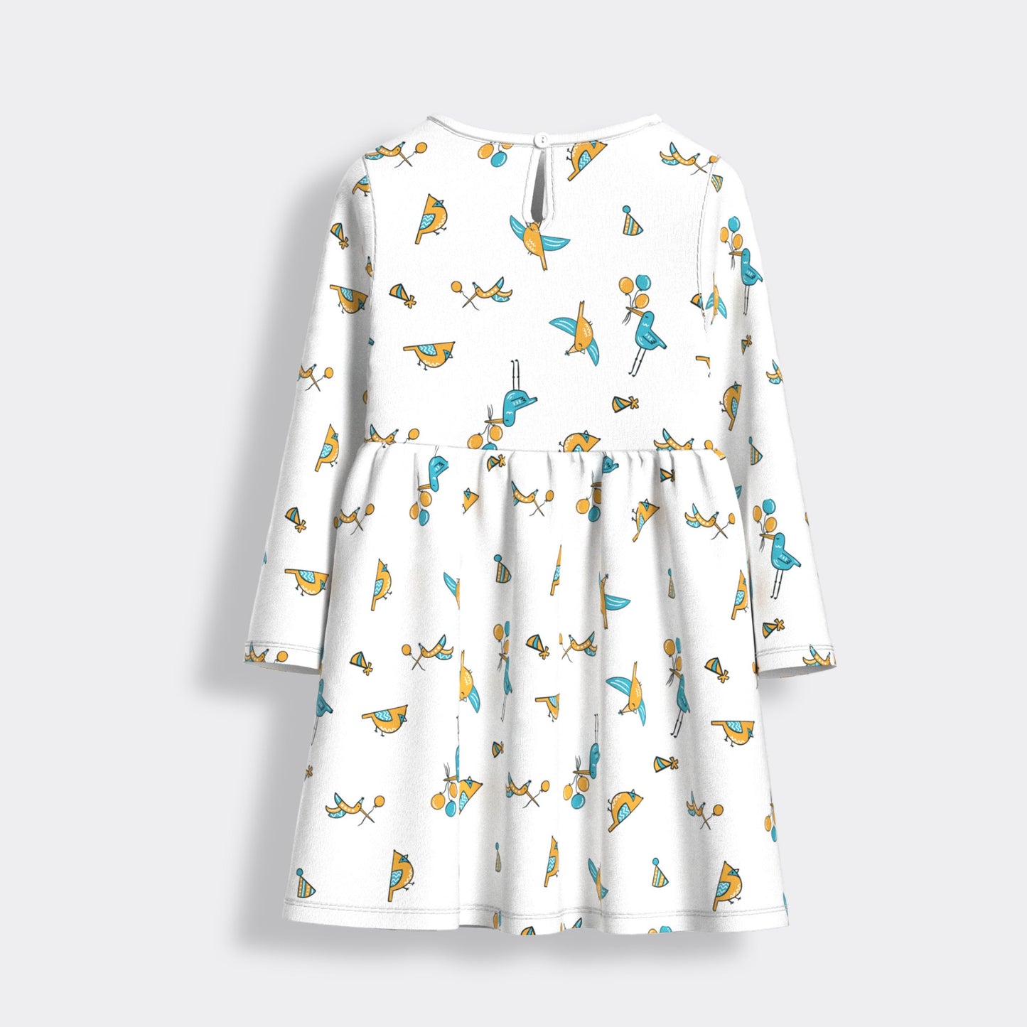 Long Sleeves Printed Dress | Bird Day