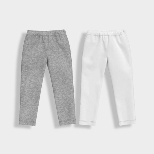 2 Pcs Leggings | Grey, White