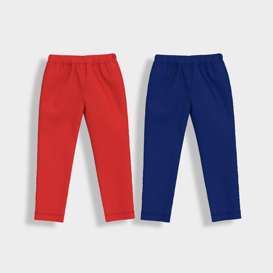 2 Pcs Leggings | Red, Royal Blue