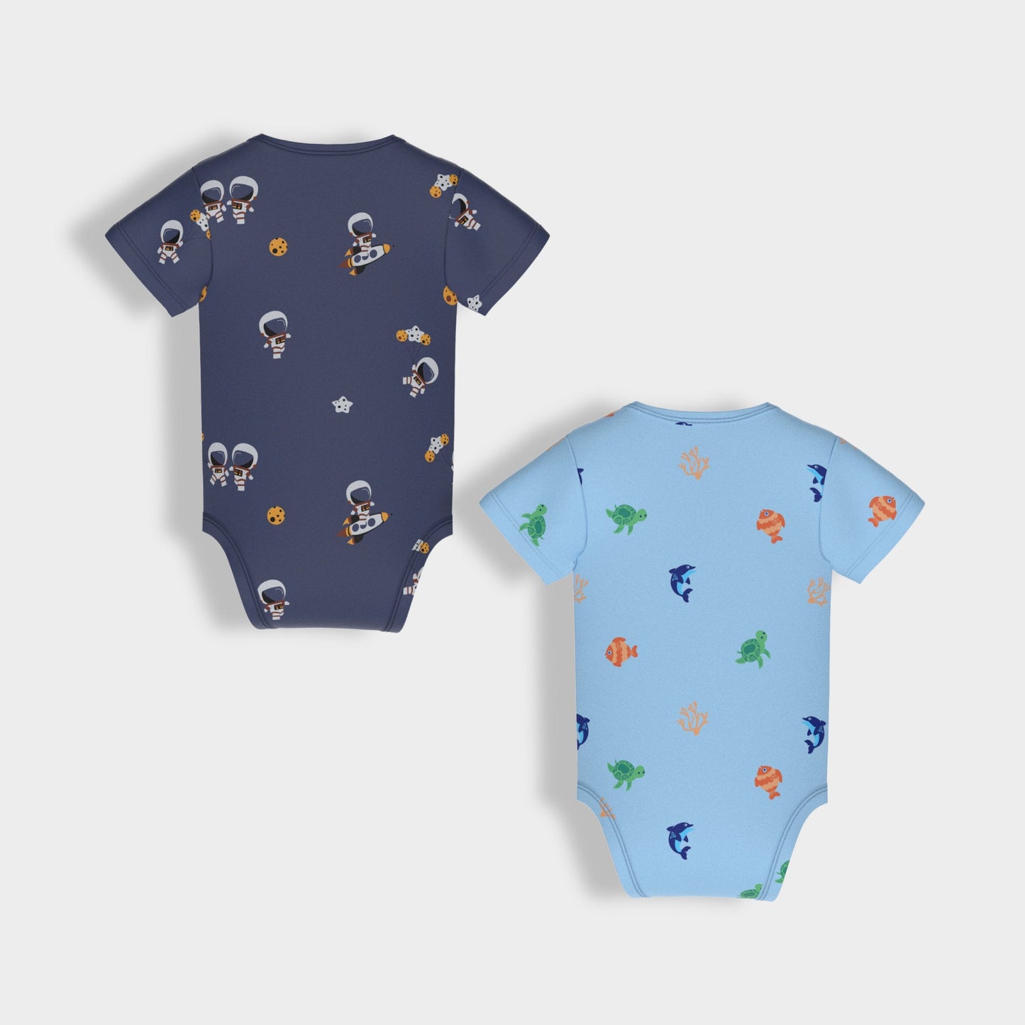 2 Pcs Half Sleeves Bodysuit | Space, Underwater