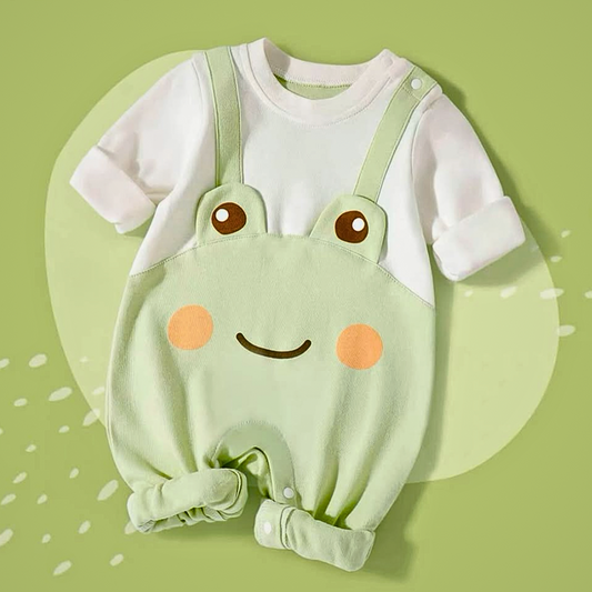Cartoon Frog Style Cute Baby Boy Girl Romper