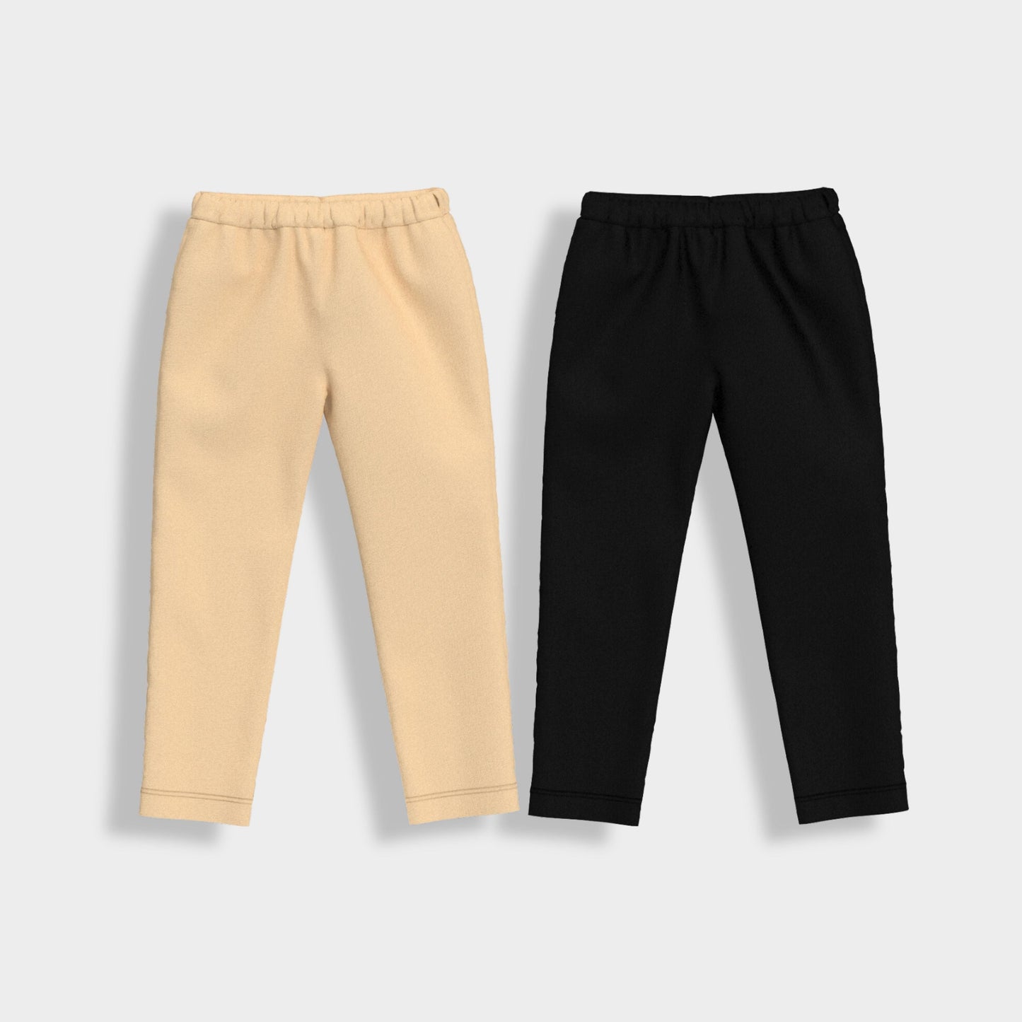 2 Pcs Leggings | Beige, Black