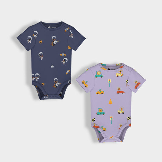 2 Pcs Half Sleeves Bodysuit | Space, Cars