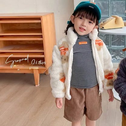 Adorable Bear Boys and Girls Plush Zipper Top