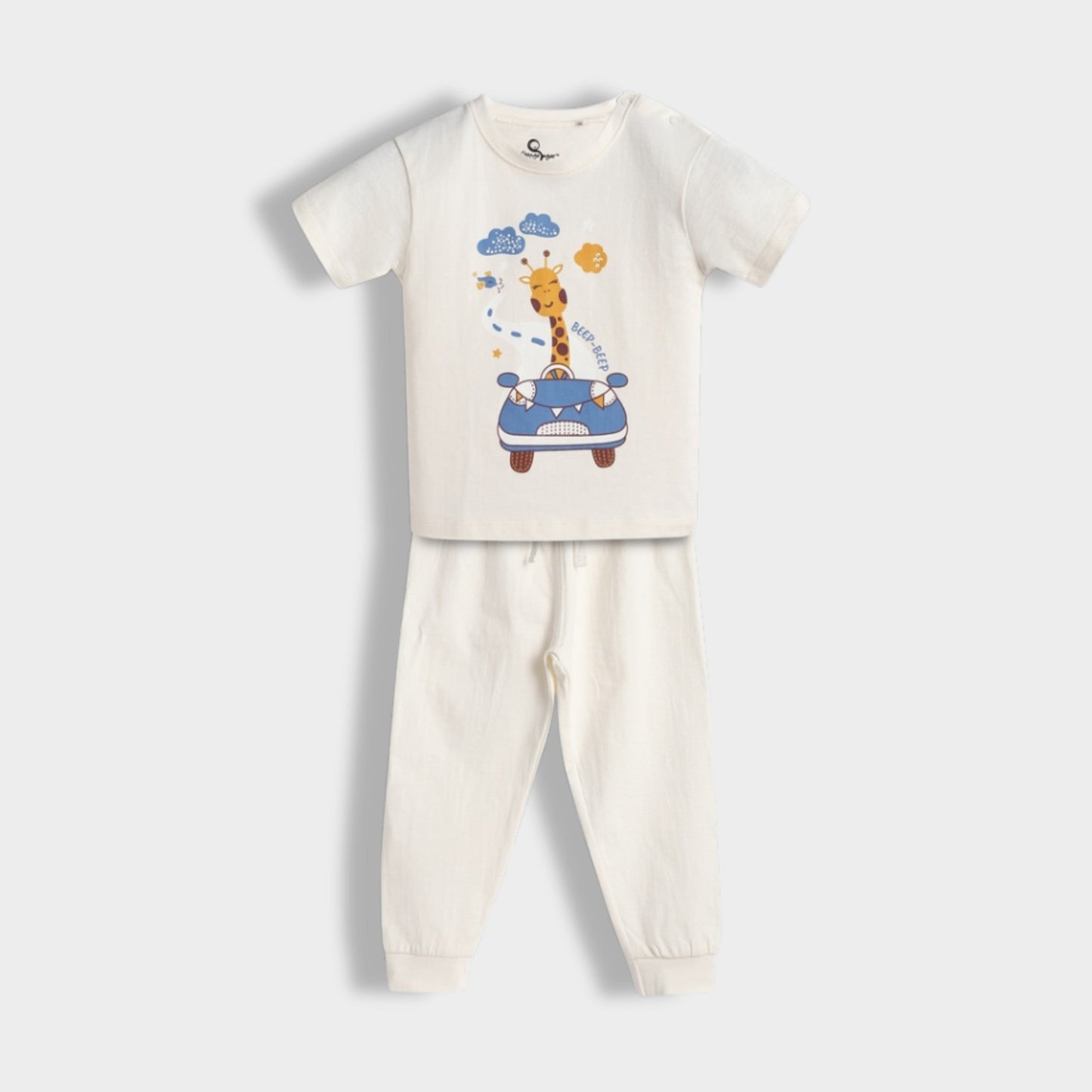Half Sleeves Unisex Co-ord Set | Giraffe Beep