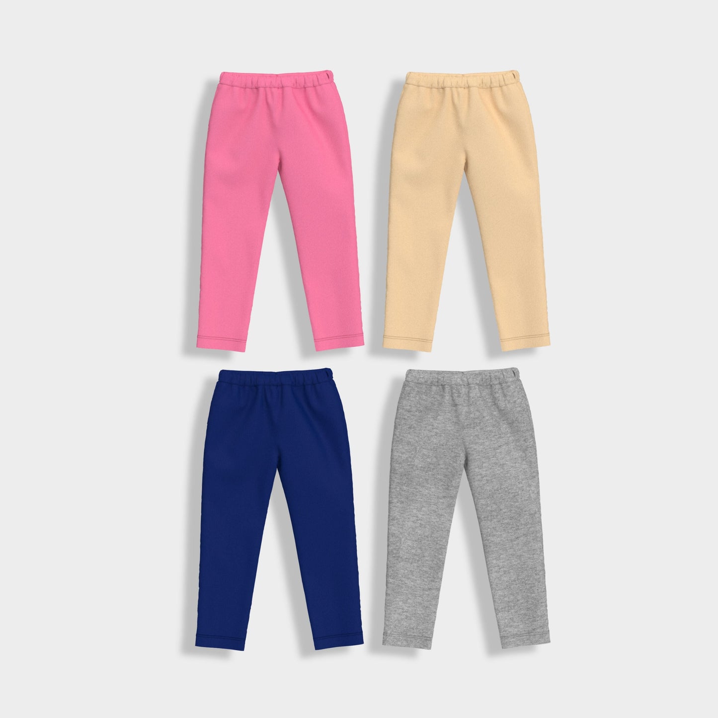 4 Pcs Leggings | Royal Blue, Pink, Grey, Beige