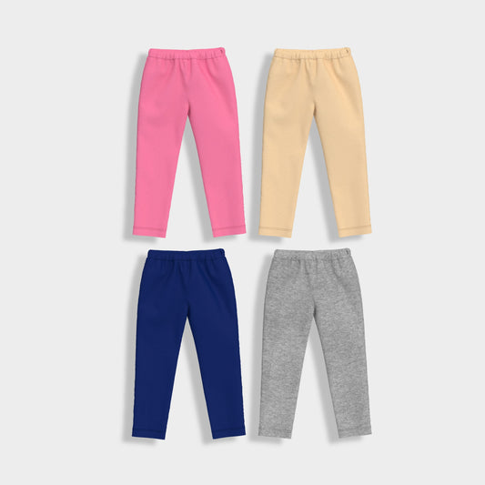 4 Pcs Leggings | Royal Blue, Pink, Grey, Beige