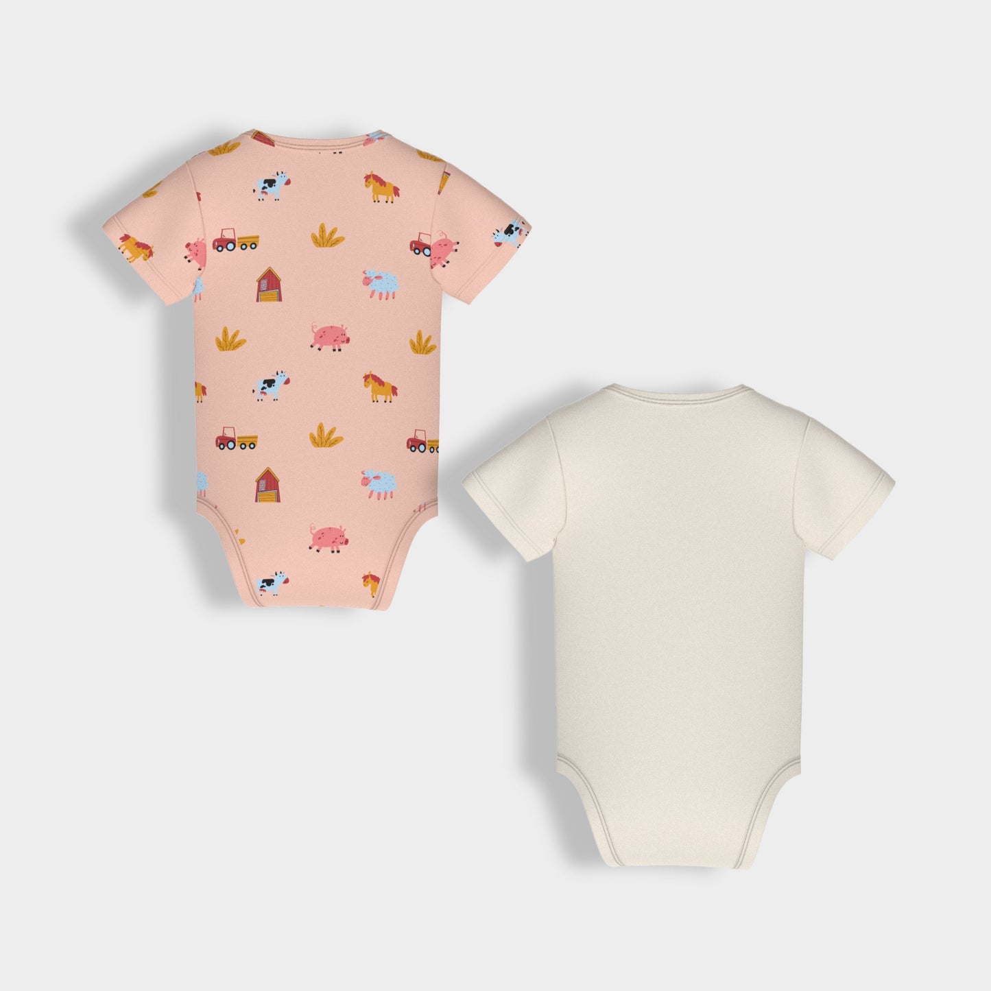 2 Pcs Half Sleeves Bodysuit | Farm, Off White
