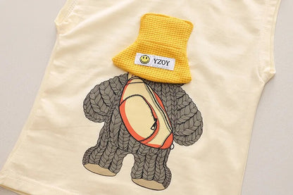 3D Cap Sunbath Boys Outing Set