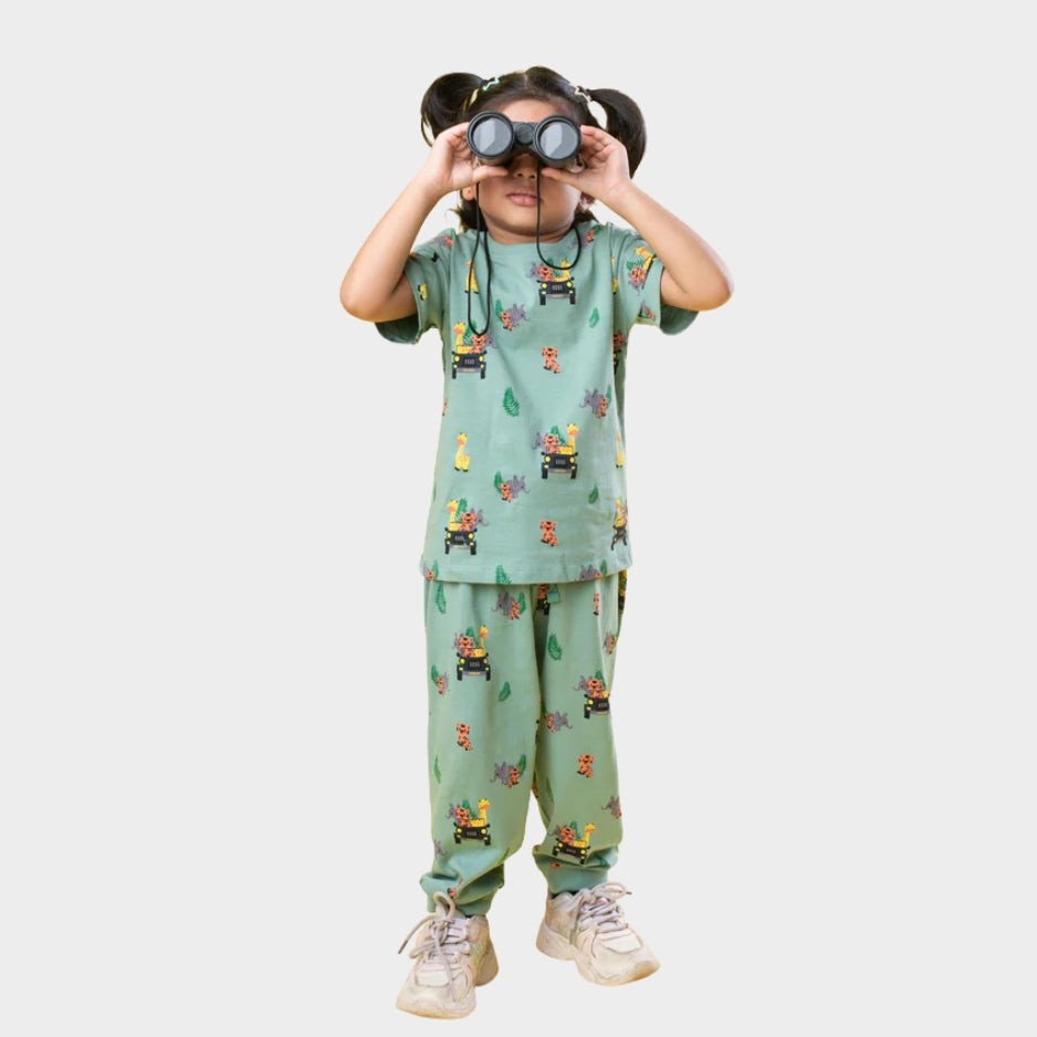 Half Sleeves Unisex Co-ord Set | Jungle Safari