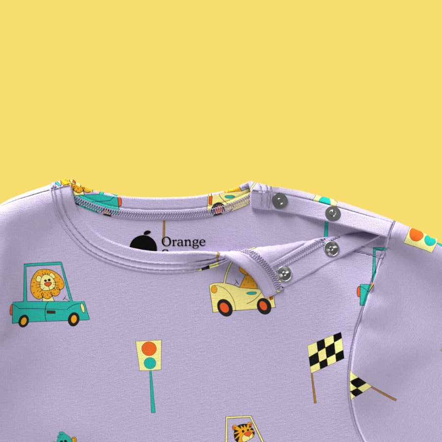 2 Pcs Full Sleeves Bodysuit | Cars, Grey