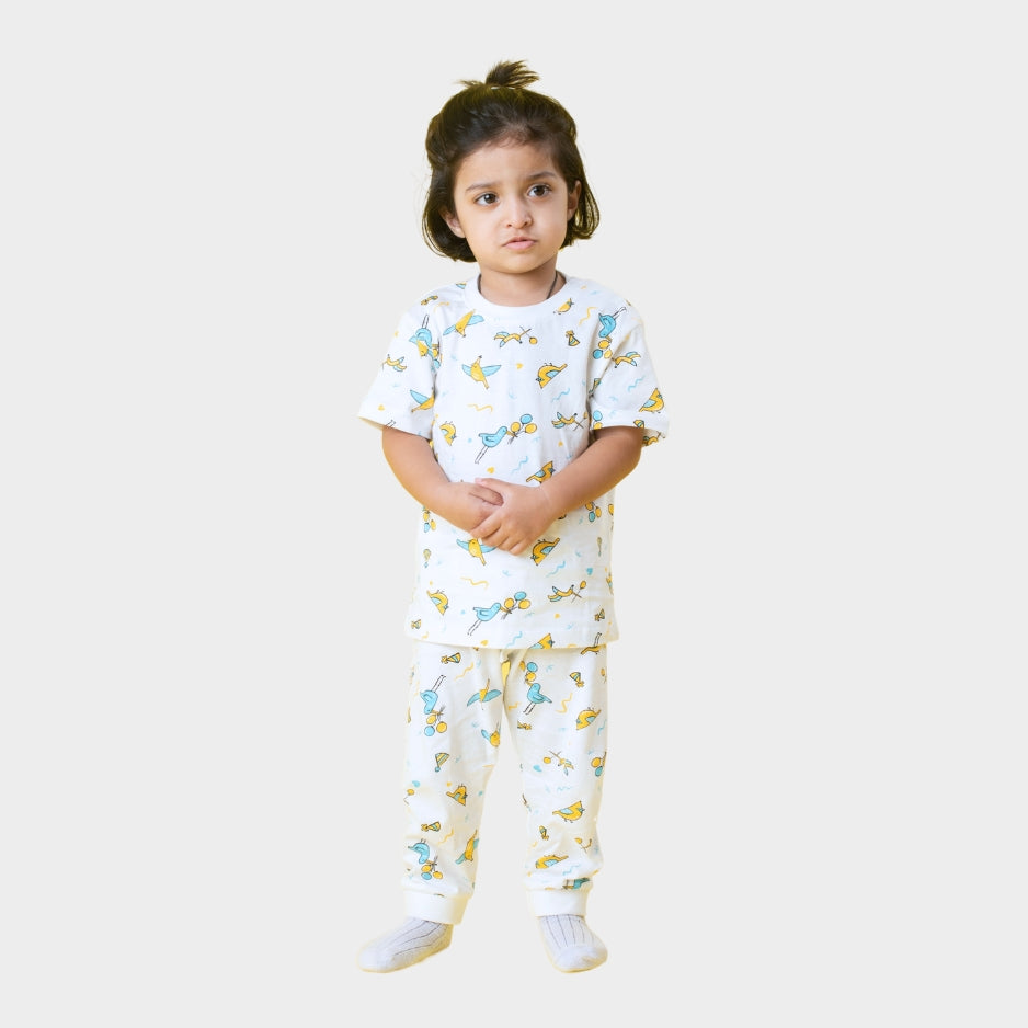 Half Sleeves Unisex Co-ord Set | Bird Day