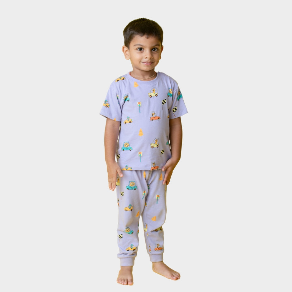 Half Sleeves Unisex Co-ord Set | Racing Cars