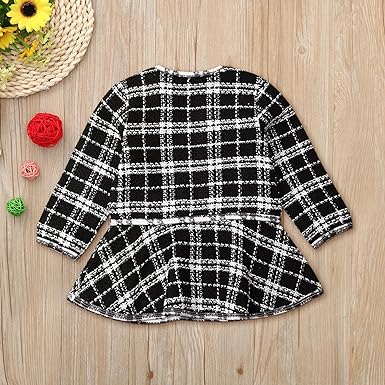 Black Fall Plaid Dress with Jacket