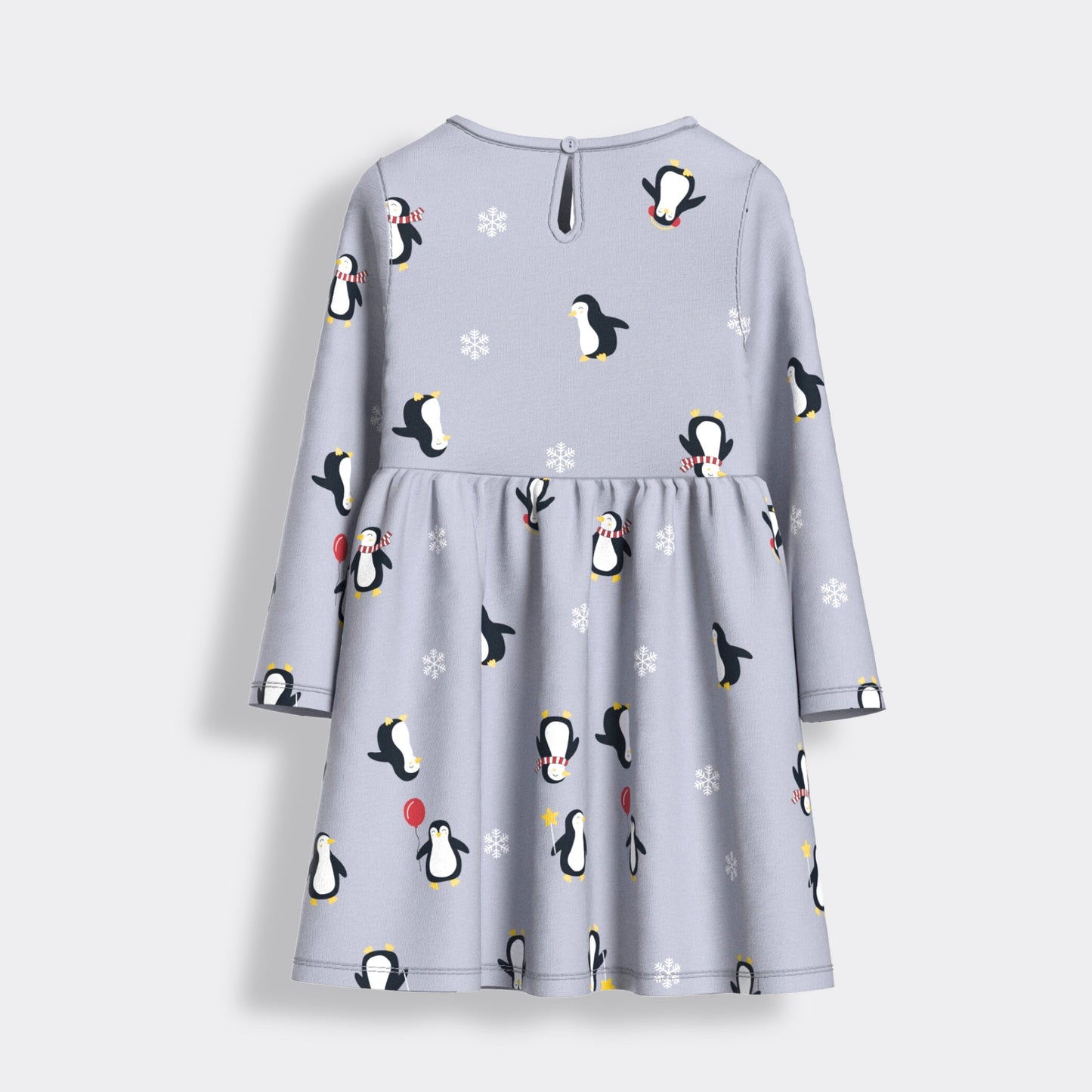 Long Sleeves Printed Dress | Party Penguin
