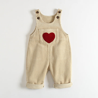Corduroy Love Girls Embroidered Jumpsuit