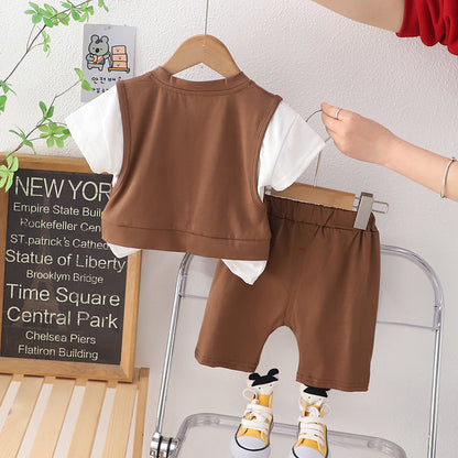 Brown Vest Style Boys Set