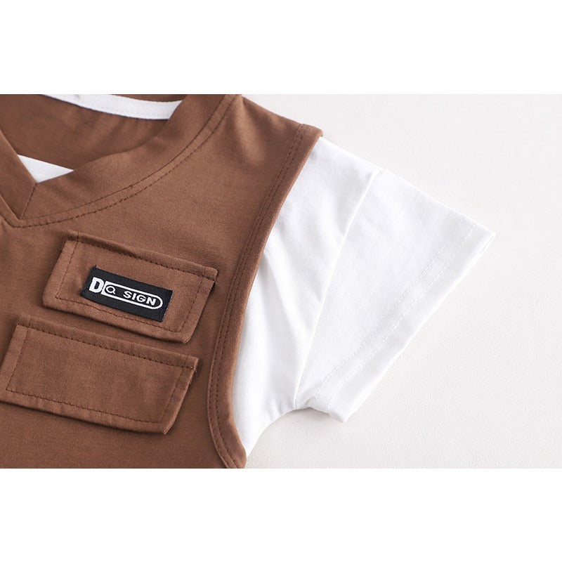 Brown Vest Style Boys Set