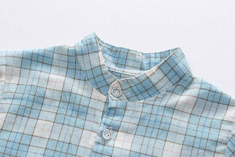 Checkered Bear Pocket Baby Boy Jumpsuit