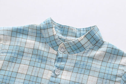 Checkered Bear Pocket Baby Boy Jumpsuit