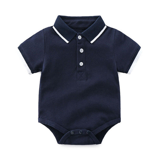 Classic Blue Polo Baby Boy Romper