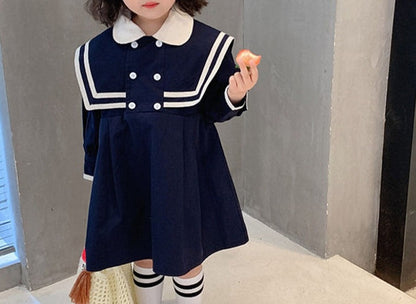 Classy Oversized Girls Collared Dress