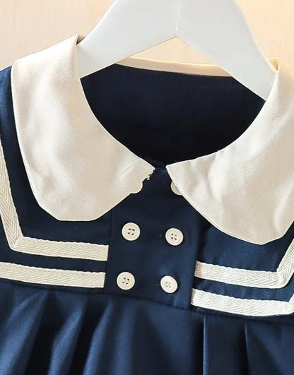 Classy Oversized Girls Collared Dress