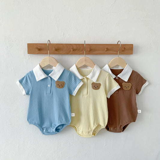 Collared Boys Teddy Rompers