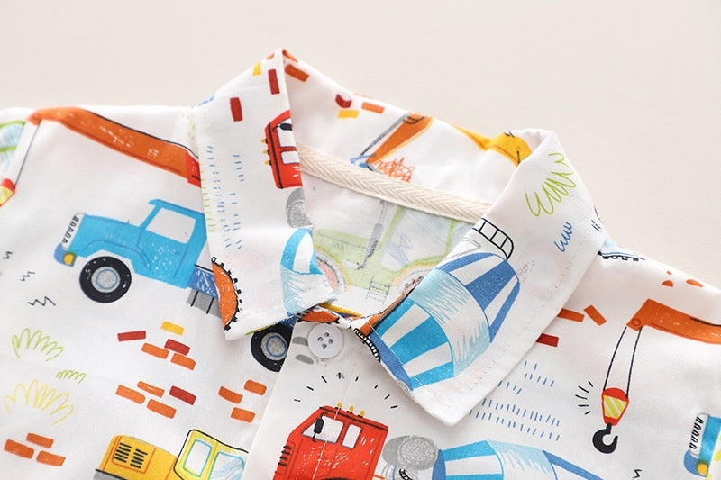 Colourful Vehicles Boys Co-ord Set